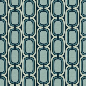 Retro Chain LINEN Texture - Medium - Teal