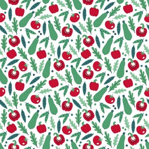 Tomato and Cucumber Vegetable Pattern, Small