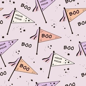 Boho Halloween Pennants on Lavender