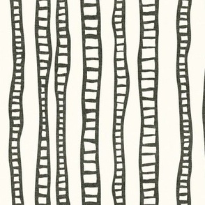 organic vertical stripes - mud cloth ladders - olive green - LAD23