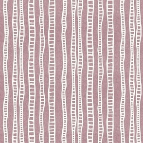 (small scale) organic vertical stripes - mud cloth ladders - mauve - LAD23