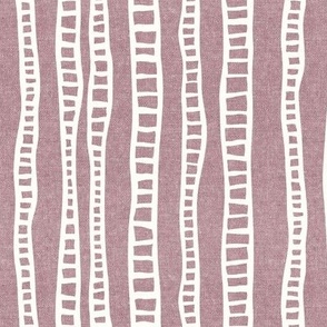 organic vertical stripes - mud cloth ladders - mauve - LAD23