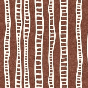 organic vertical stripes - mud cloth ladders - rust - LAD23