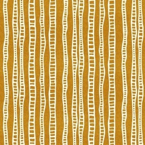 (small scale) organic vertical stripes - mud cloth ladders - mustard - LAD23