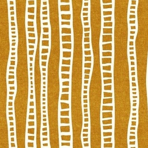 organic vertical stripes - mud cloth ladders - mustard - LAD23