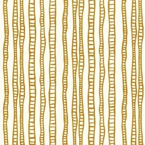 (small scale) organic vertical stripes - mud cloth ladders - mustard/cream - LAD23