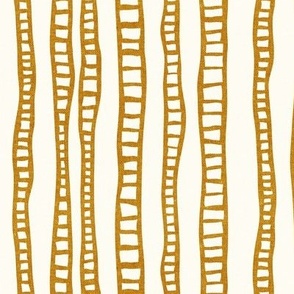 organic vertical stripes - mud cloth ladders - mustard/cream - LAD23