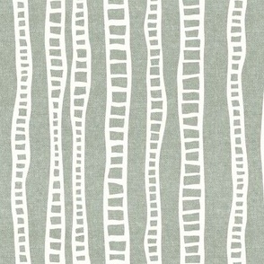 organic vertical stripes - mud cloth ladders - sage - LAD23