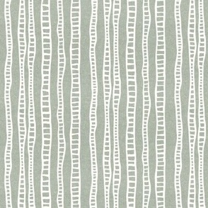 (small scale) organic vertical stripes - mud cloth ladders - sage - LAD23