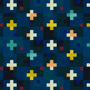 Checker Cross Clash | Blue | Medium