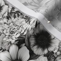 Black and White Floral Watercolor #2 6x6