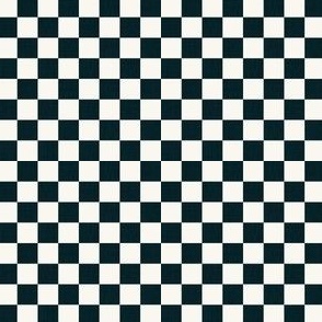 Micro Micro Scale // Navy Blue Linen Checkerboard on Eggshell White