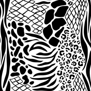 Mixed Animal Print (Black and White)