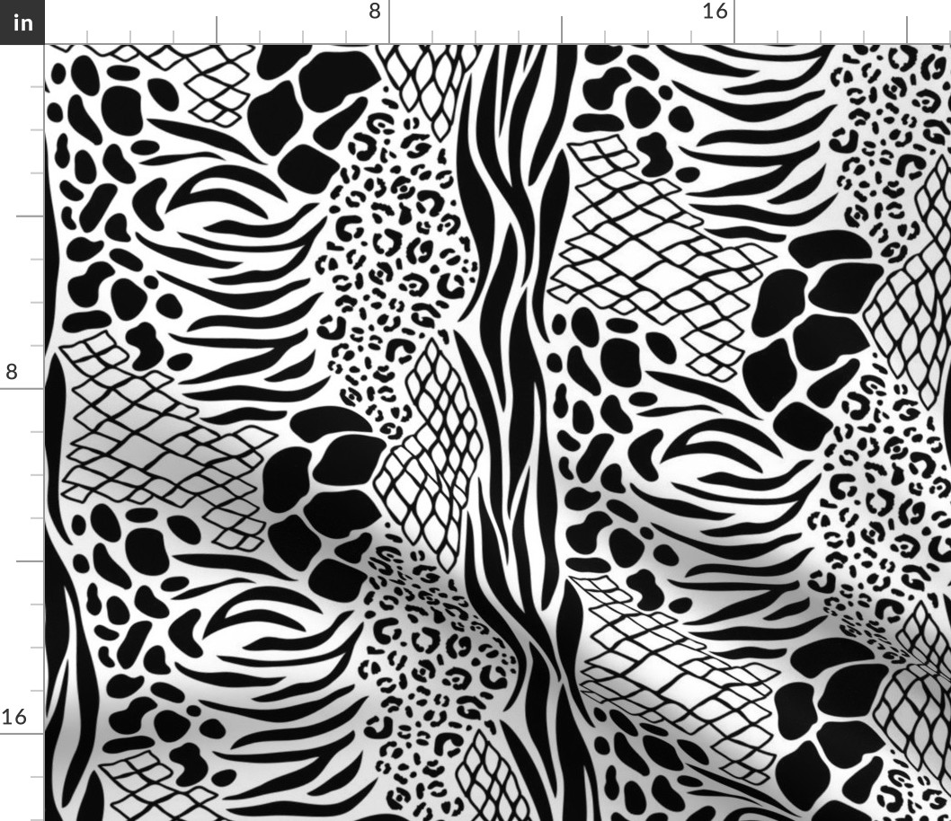 Mixed Animal Print (Black and White)