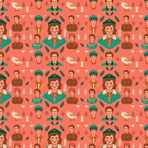 Wes Anderson Style Pink Neighborhood Seamless Background 
