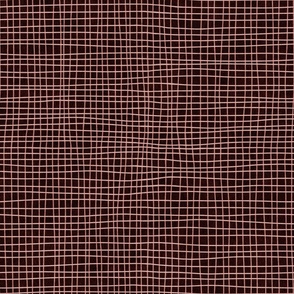 Dark Brown Squared Abstract Lines Watercolor Textured Seamless Pattern