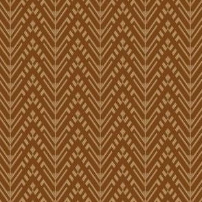 small_Elegant zigzags BOHO ornament ochre yellow on russet brown