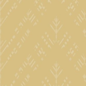XL - Tender zigzags BOHO ornament white on ecru yellow