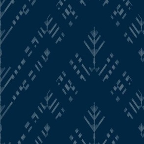 XL - Tender zigzags BOHO ornament white on prussian blue