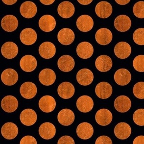 copper distressed fifties polka dots on black