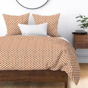 copper distressed fifties polka dots on white