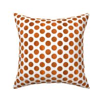 copper distressed fifties polka dots on white