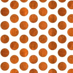 copper distressed fifties polka dots on white