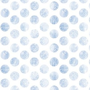 light blue distressed polka dots on white