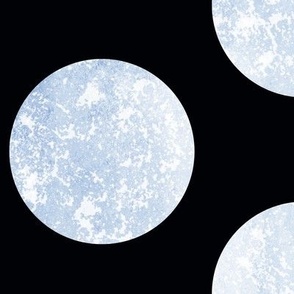 blue moon polka dots on black - large scale