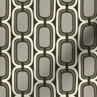 Retro Chain - LINEN Texture - Small - Neutral Grey