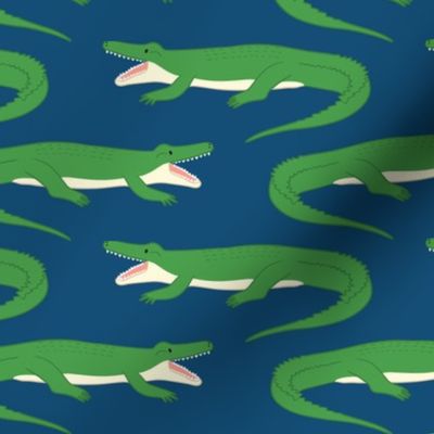 Gators on navy blue pattern MEDIUM