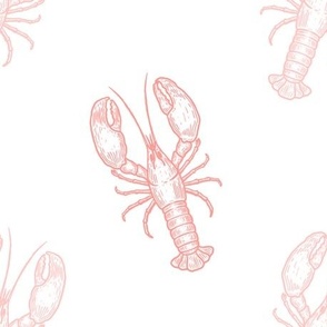 Coral Lobsters on White 2