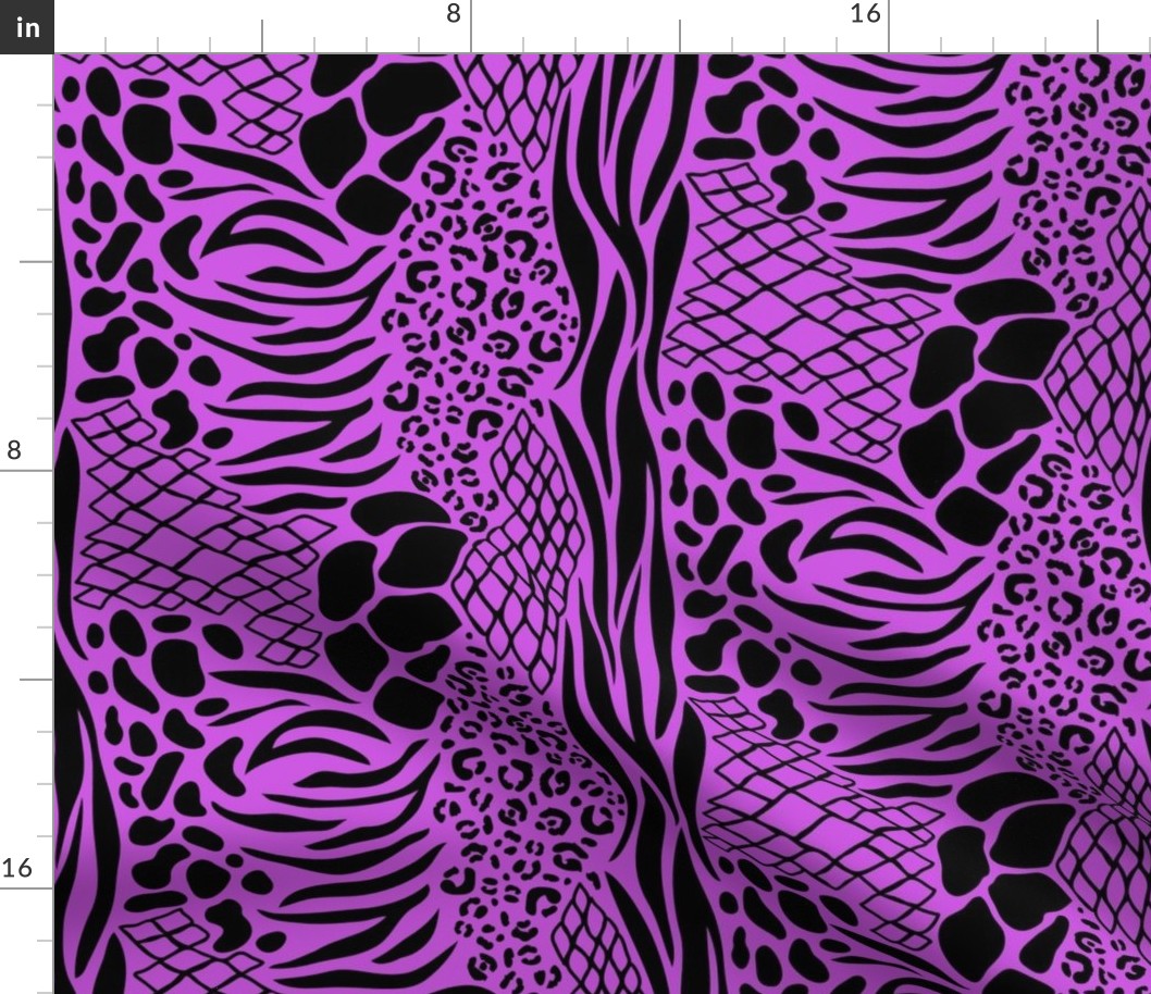 Mixed Animal Print (Purple)