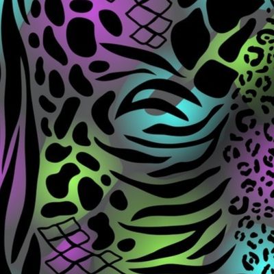 Mixed Animal Print (Dark Neon)