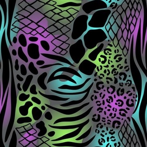 Mixed Animal Print (Dark Neon)