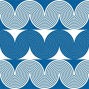 Mid Century Modern Waves - Vintage Sea Geometry / Large
