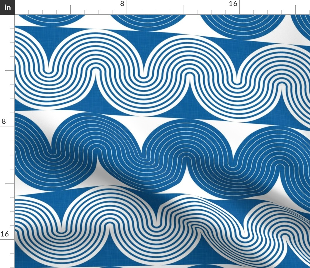 Mid Century Modern Waves - Vintage Sea Geometry / Large