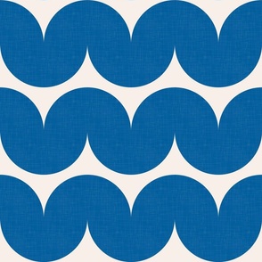 Modern Waves - Simple Shapes in Blue and Ivory / Large