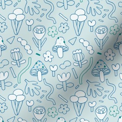 mushroom sketch pattern 