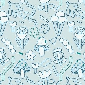 mushroom sketch pattern 