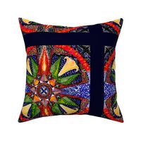 multiple_angel trumpet_pillows_20_and_14_tablerunner_72_x14