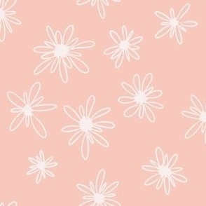 Summer Sketchy Daisies on Boho Pink