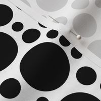 Black Polka Dots on White Mosaic Terrazzo Tile Pebbles