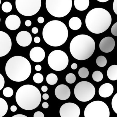White Polka Dots on Black 