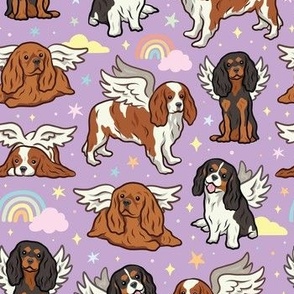 Medium Angel Cavalier Dogs - Purple