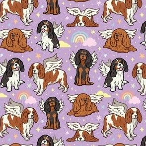 Small Angel Cavalier Dogs - Purple