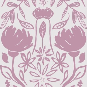Hand Painted Florals Blush Pink And White Medium