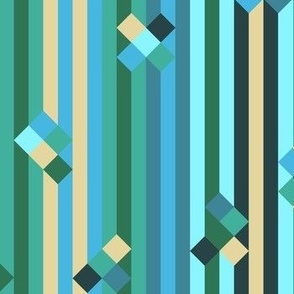 Stripes mix - green and blue