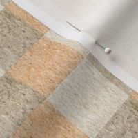 1 1/2” Neutral Blocks – Cream, Orange and Brown Check, Gender Neutral Fabric