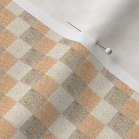 1/2” Neutral Blocks – Cream, Orange and Brown Check, Gender Neutral Fabric